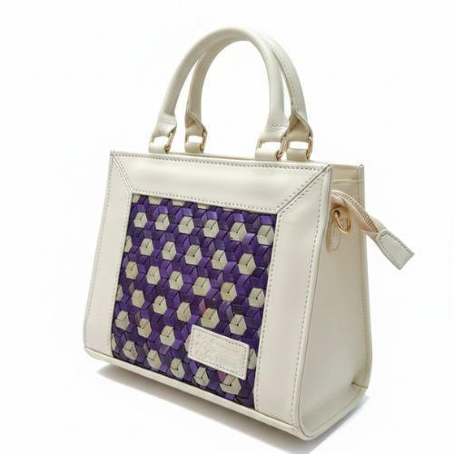 Palm Leaf Crafted Genuine Leather Lady’s Bag (Juno)