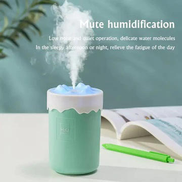 Snow Mountain Air Humidifier, USB Mini Portable Car Air Purifier, Aroma Essential Oil Diffuser, USB Mist Maker, Mini Portable Ultrasonic Air Humidifer