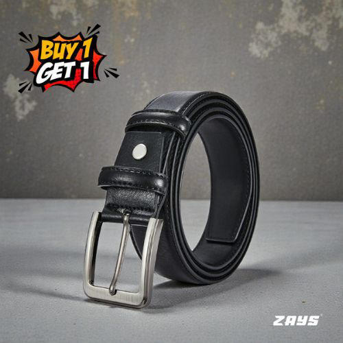 Zays Special Buy1 Get1 Offer - Premium Leather Belt and Card Holder - Huge Savings on Quality Leather Accessories (ZCW106-ZMB101-Black)