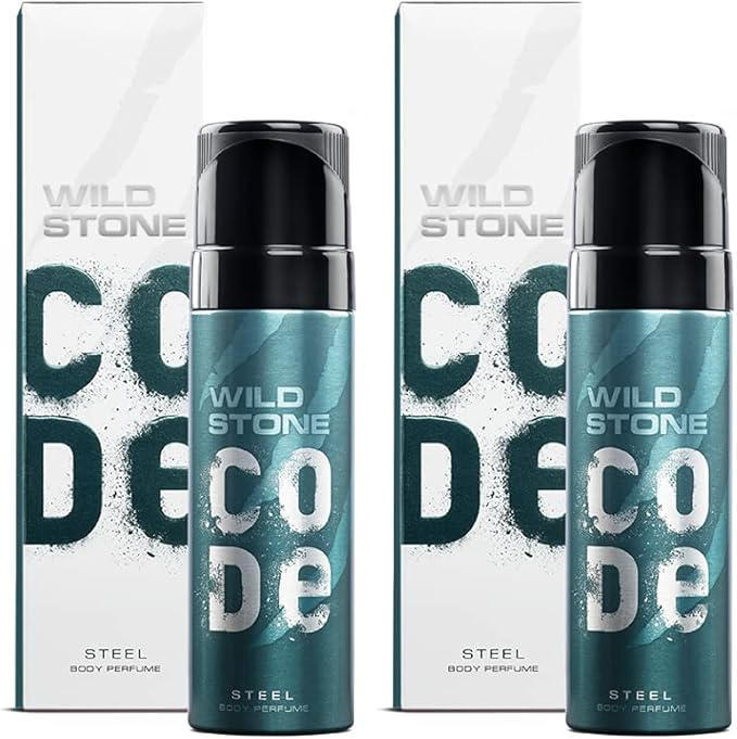 Wild Stone - Code Steel No Gas Body Perfume For Men, Long Lasting Masculine Fragrance - 120ml