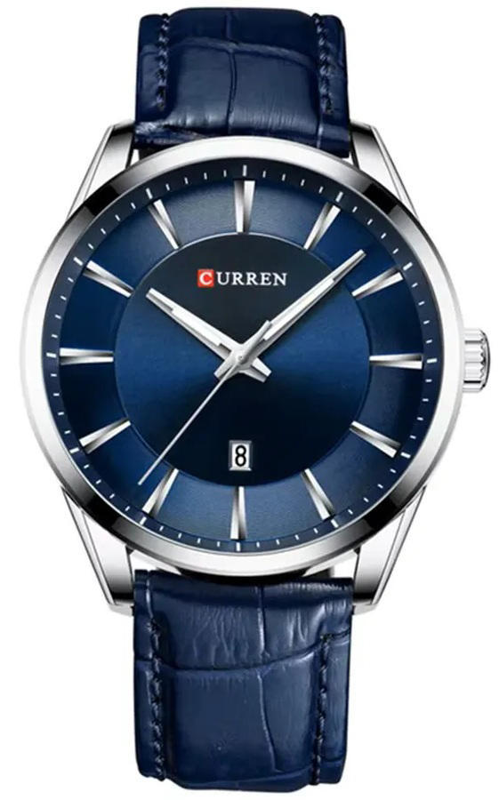 Curren 8365 Quartz Leather Belt Watch For Men - Blue