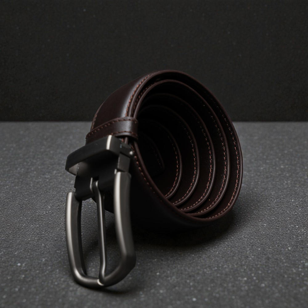 Zays Handcrafted Genuine Leather Belt for Men – Premium Quality, Adjustable, Stylish & Durable (BS104-BC102-Chocolate)
