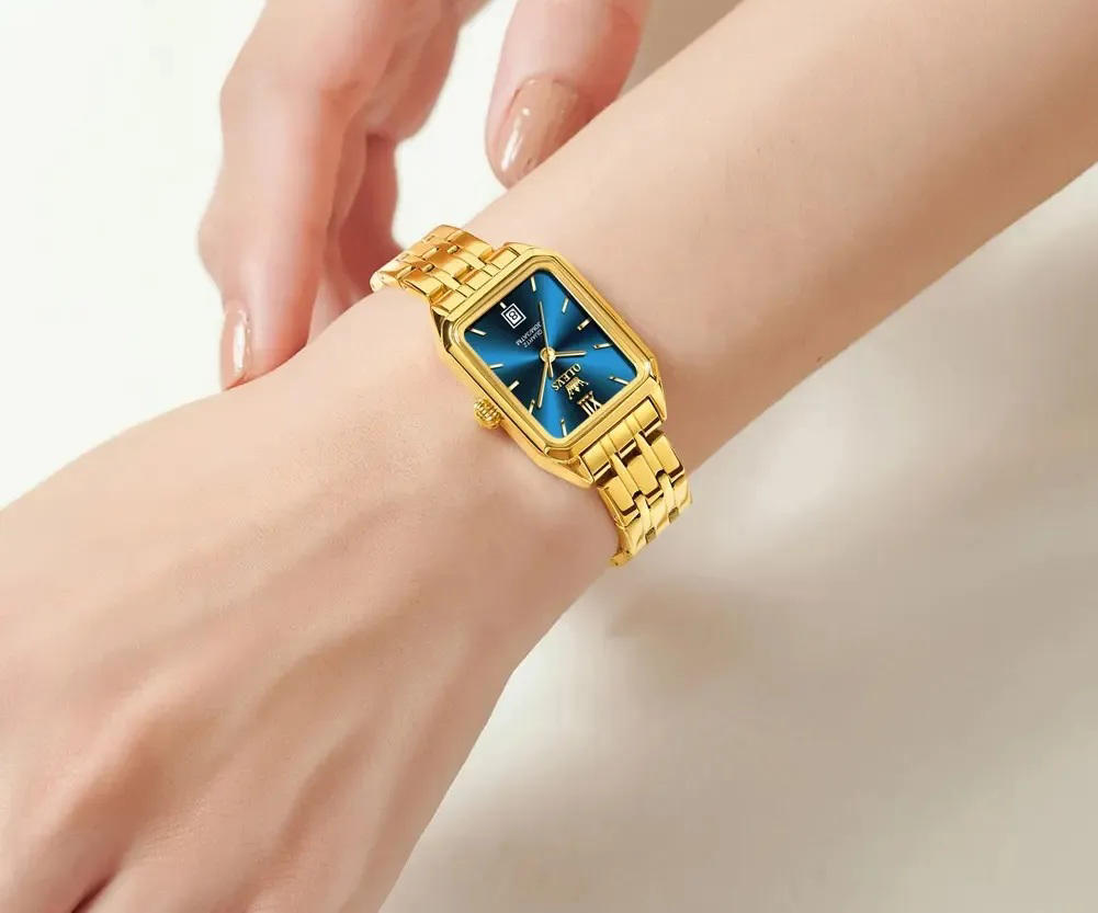 OLEVS 5616 Stainless Steel Korean Style Waterproof Ladies Watch-Blue
