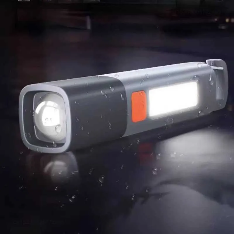 Hot Sale High Power LED Portable Multifunction Cob Zoomable USB Rechargeable Waterproof Mini Light Torch Flashlight