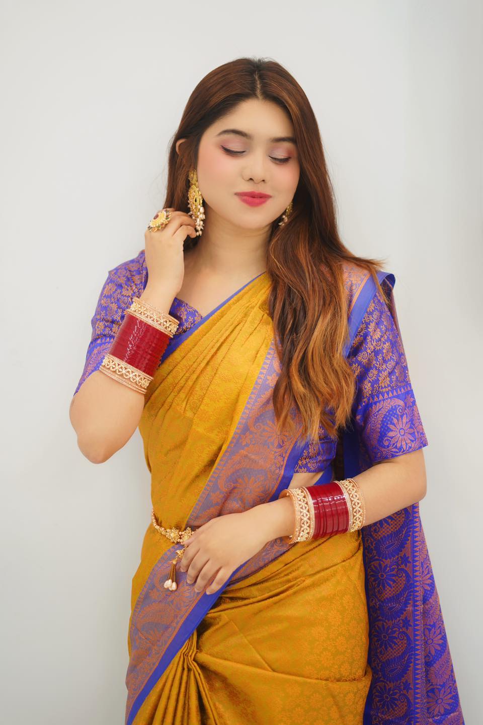 Kanjivaram Katan Sharee With Blause Piece