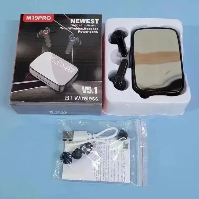M19 Pro Earphone Bluetooth Wireless Headphones with Microphone Low Latency. Code : 8475