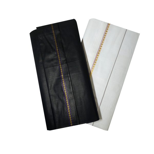 Premium Black & White Lungi (2 Pis Combo)