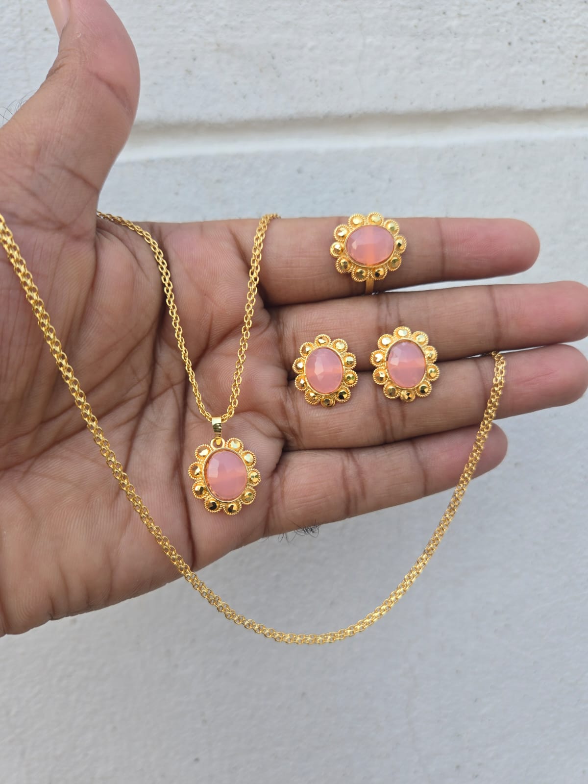 Wonderful designed chain-Locket-Earring-finger ring Set – L307