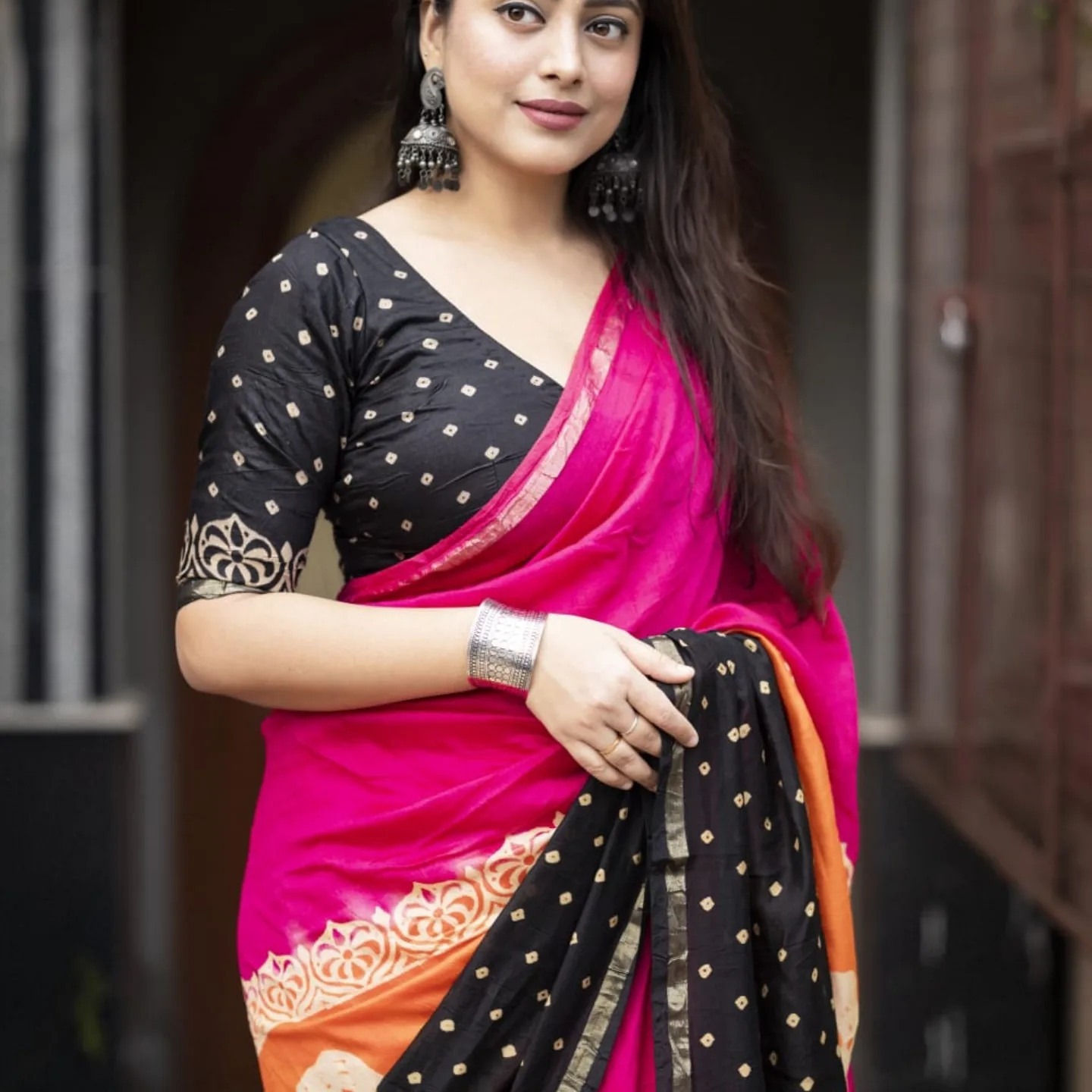 Digital Print Sharee with Blouse/ সিল্ক শাড়ি