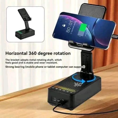 Phone Holder With Bluetooth Speaker & paower bank