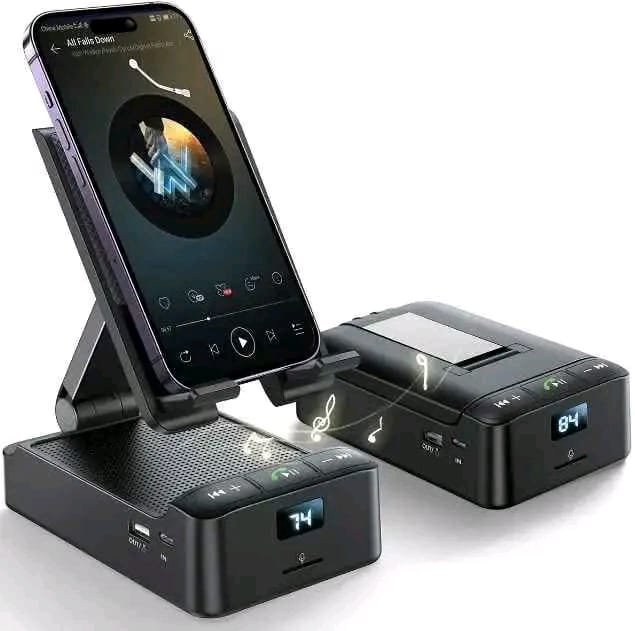 Phone Holder With Bluetooth Speaker & paower bank