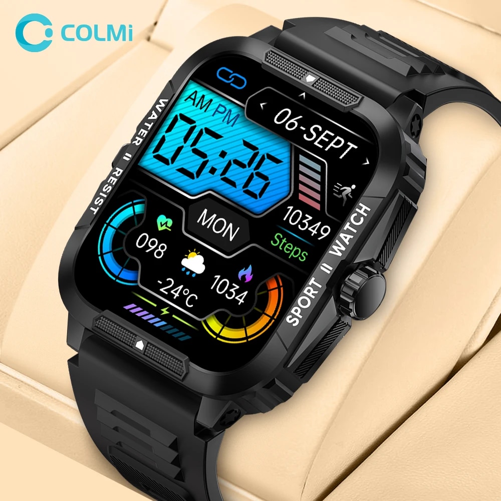 COLMI P76 Bluetooth Calling Smart Watch with 1.96-inch HD Display, 3ATM Waterproof, SpO2 & Heart Rate Monitoring