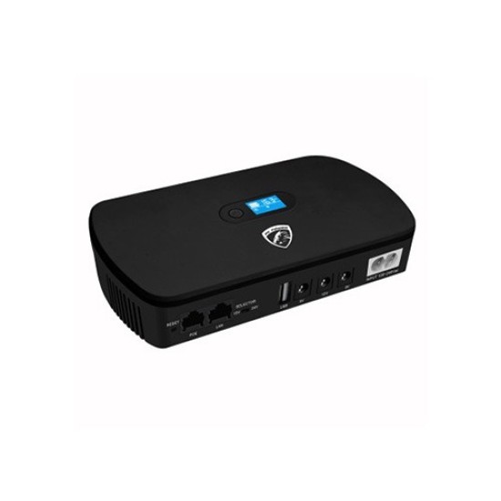 PC Power PCMU1018LCD 10400mAh Router Mini UPS with LCD Display | Multi-Output 5V/9V/12V DC & 15V/24V PoE | Smart UPS for WiFi Router, ONU, IP Camera | 18W Max | 1-Year Warranty