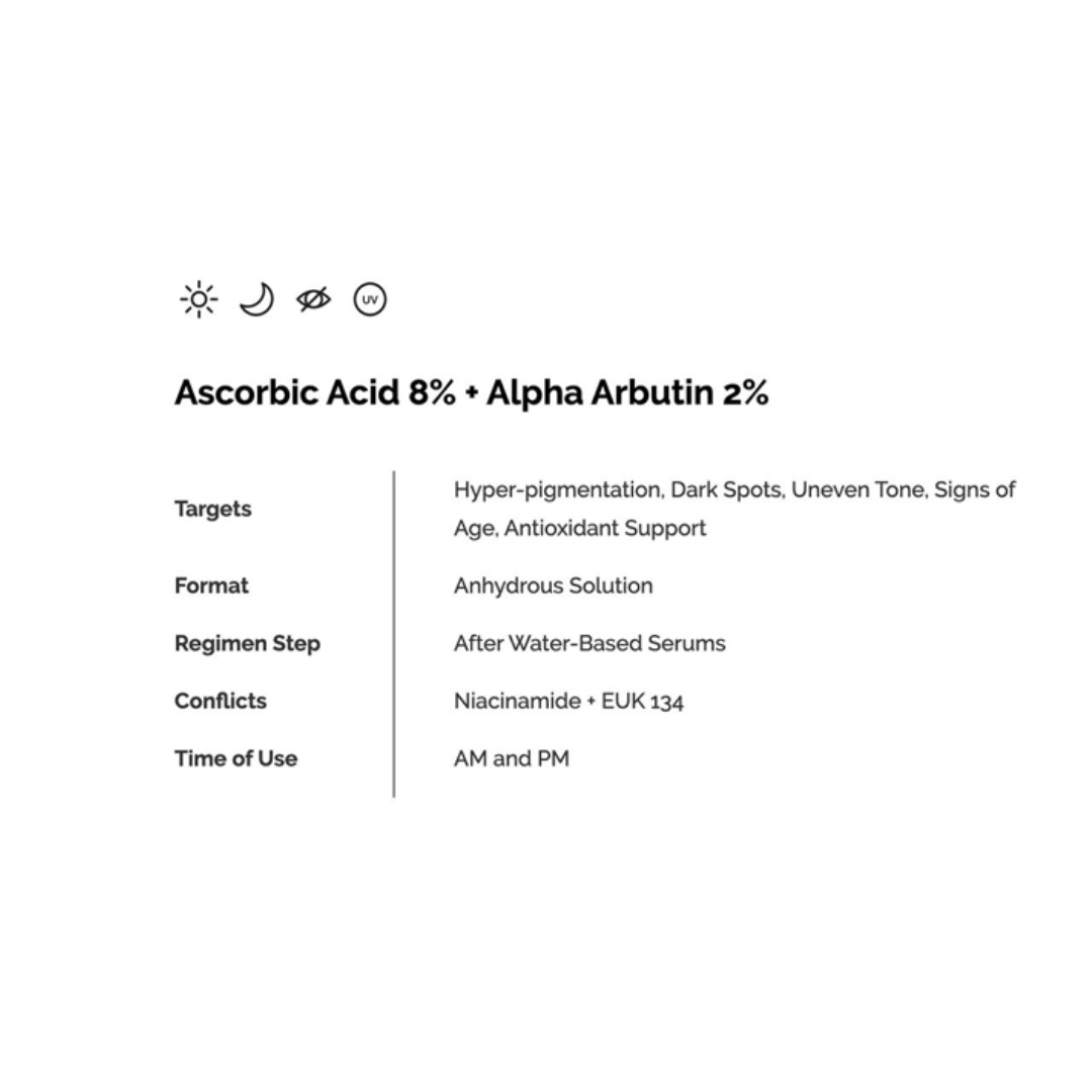 The Ordinary Ascorbic Acid 8% + Alpha Arbutin 2% Serum – 30ml
