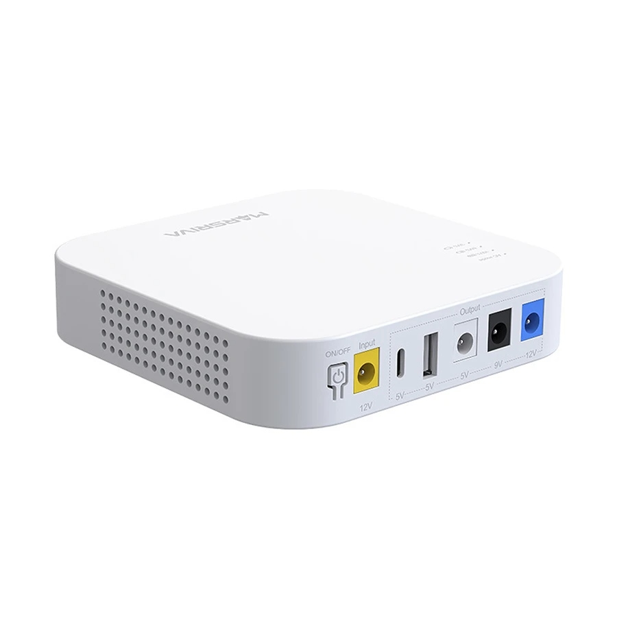 MARSRIVA KP4 10000mAh Smart Mini DC UPS for WiFi Router & ONU | 18W Max Output | Multi-Voltage 5V/9V/12V with USB-C | Router UPS | IP Camera Power Backup | 1-Year Warranty