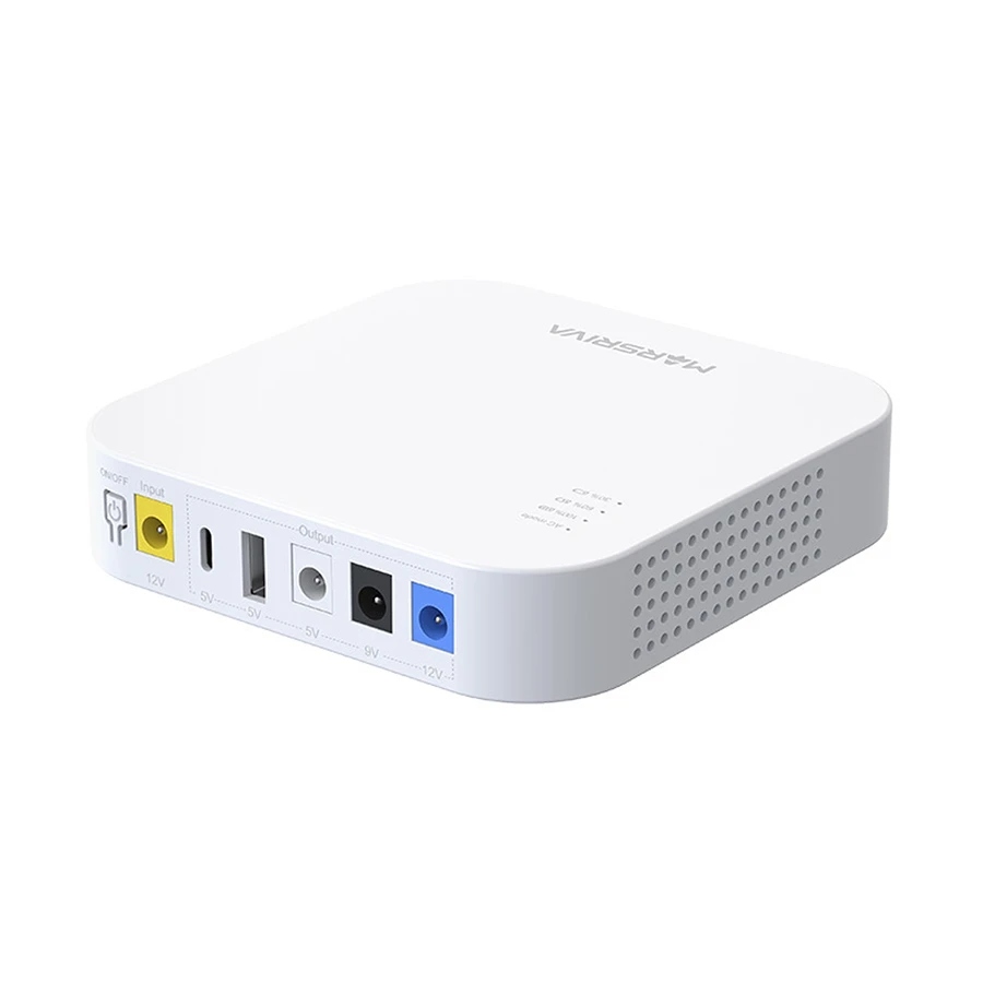 MARSRIVA KP4 10000mAh Smart Mini DC UPS for WiFi Router & ONU | 18W Max Output | Multi-Voltage 5V/9V/12V with USB-C | Router UPS | IP Camera Power Backup | 1-Year Warranty