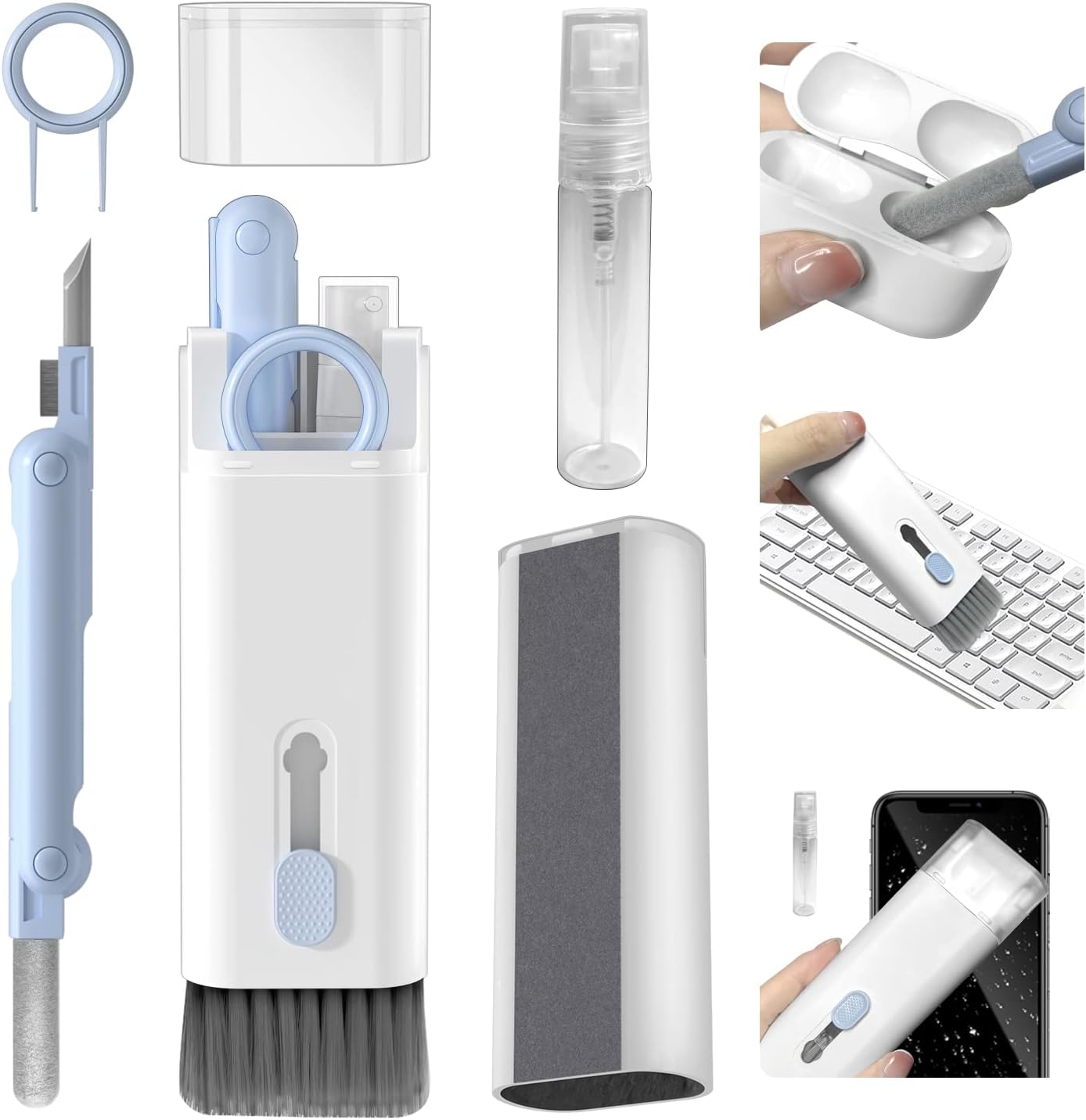 keyboard cleaner / 7-in-1 Computer Keyboard Cleaner Brush Kit Earphone Cleaning Pen For Headset Keyboard Cleaning Tools Cleaner Keycap Puller Kit | MNK SHOP