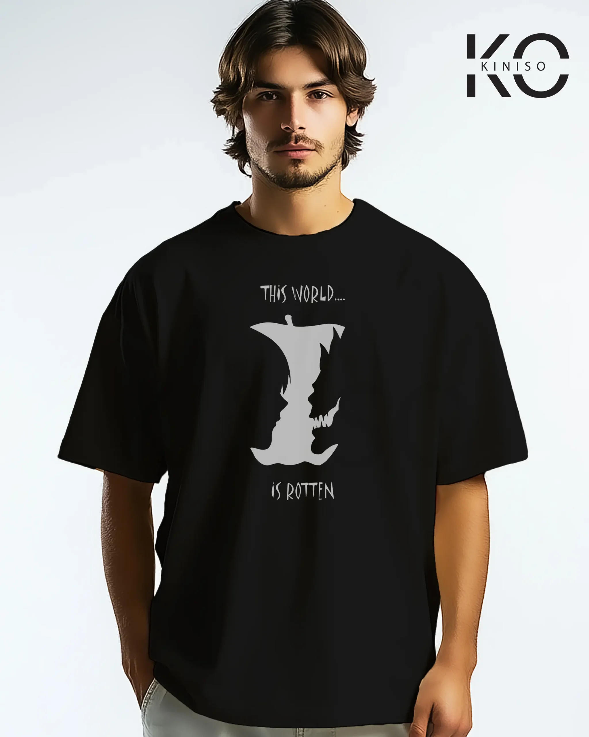 Drop Shoulder Round Neck T-Shirt for Men – Anime – Death Note – Shinigami
