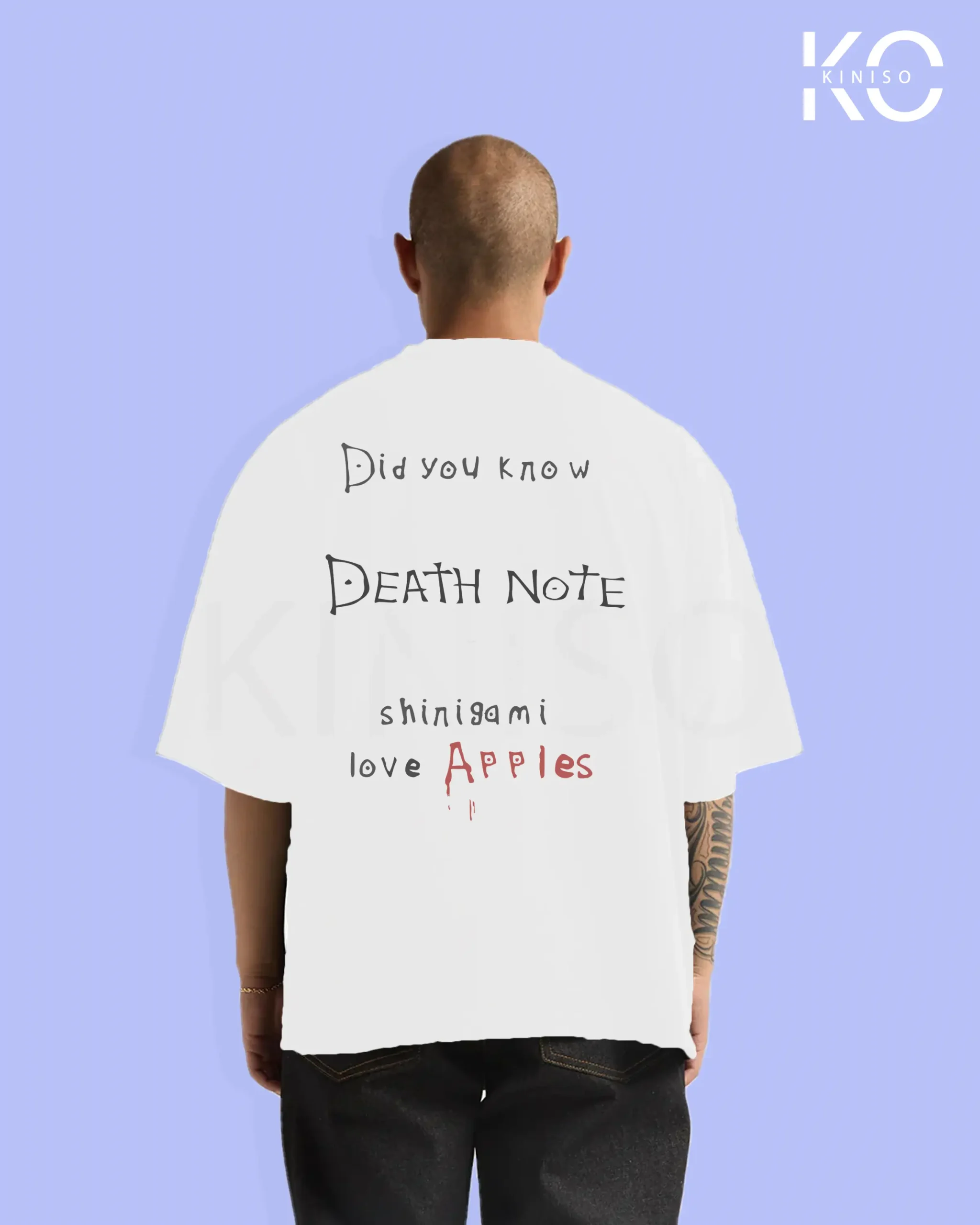 Drop Shoulder Round Neck T-Shirt for Men – Anime – Death Note – Yagami