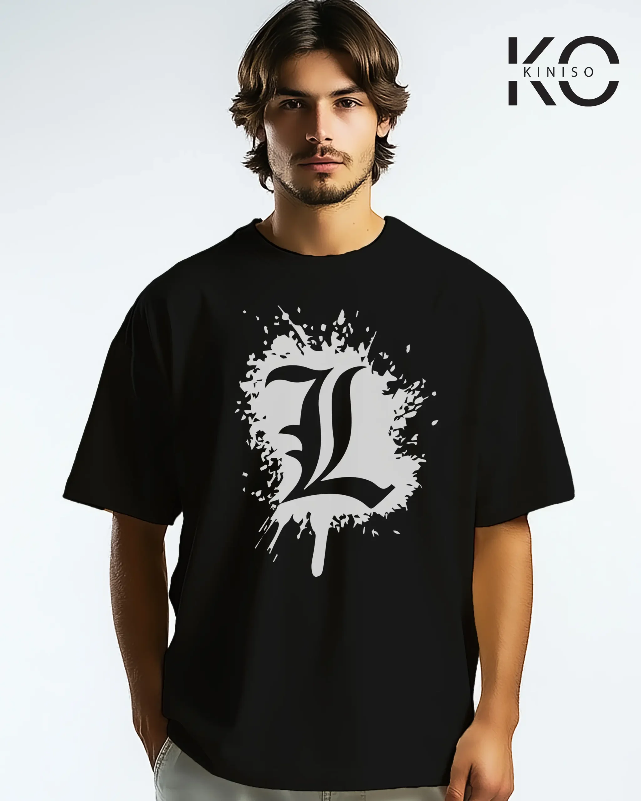 Drop Shoulder Round Neck T-Shirt for Men – Anime – Death Note – Light Yagami