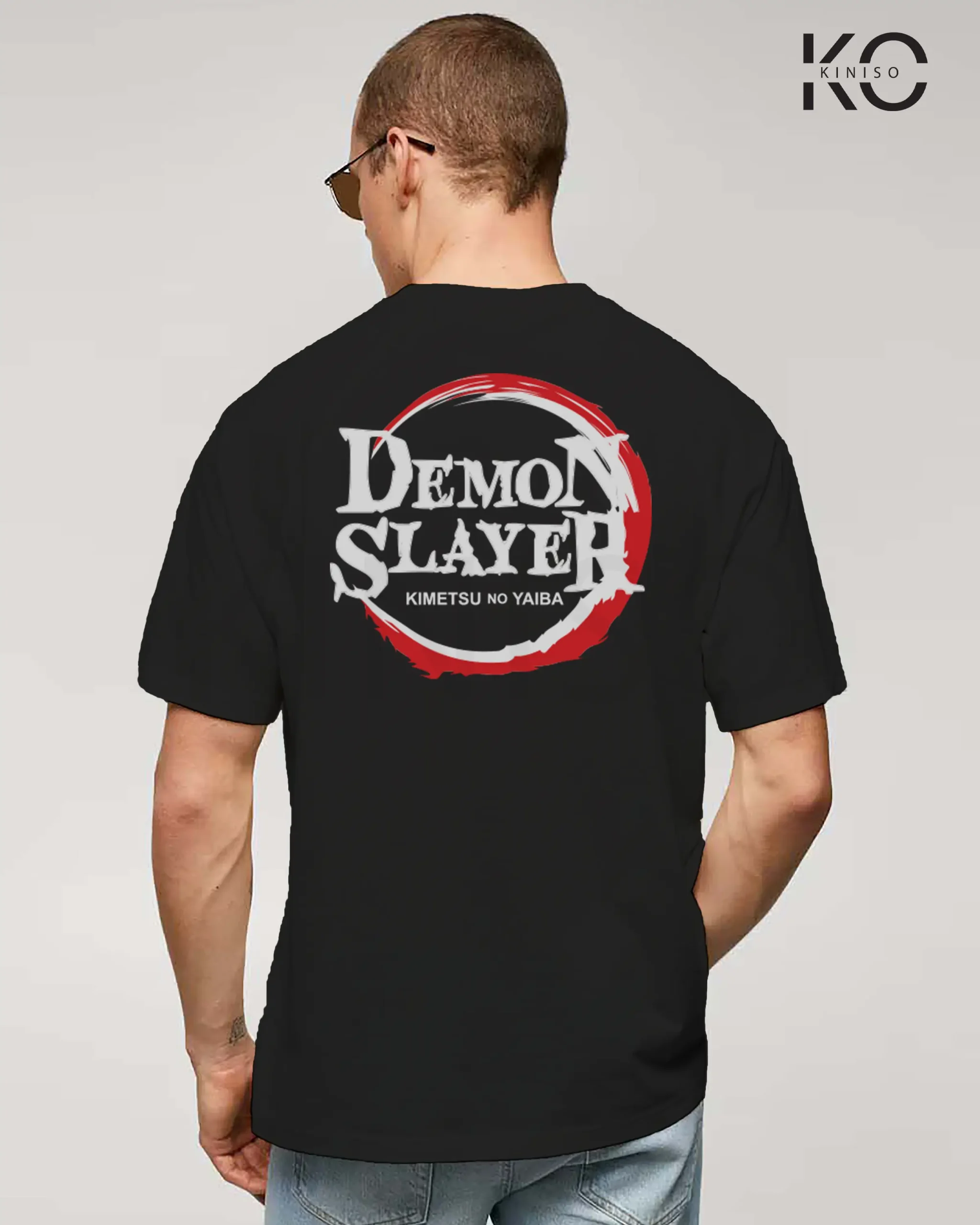 Drop Shoulder Round Neck T-Shirt for Men – Anime – Demon Slayer