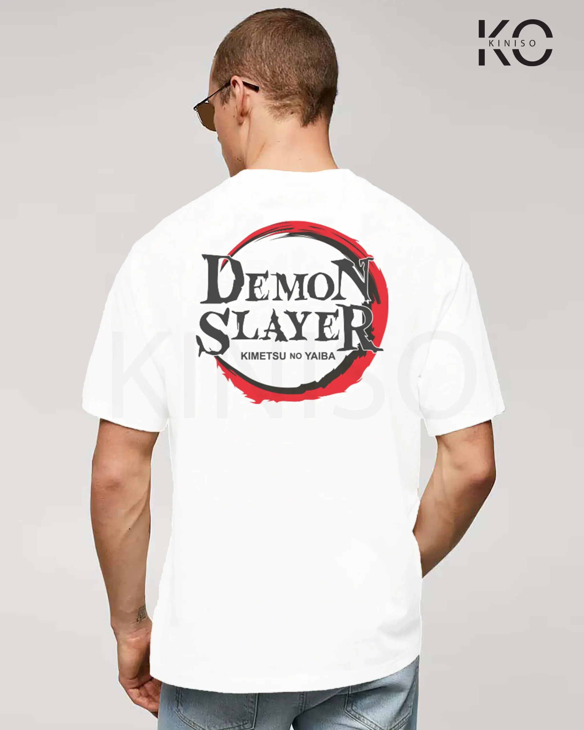 Drop Shoulder Round Neck T-Shirt for Men – Anime – Demon Slayer