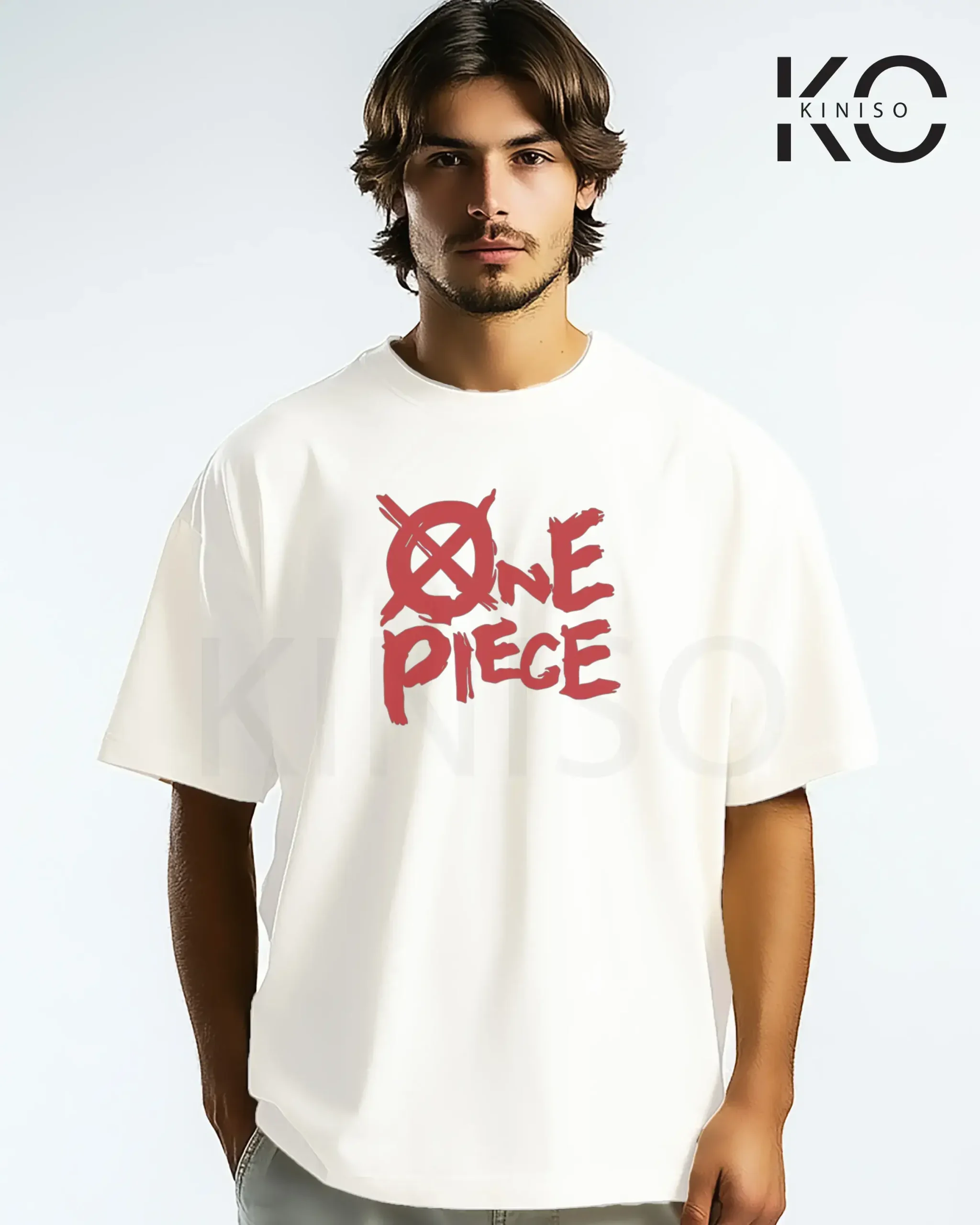 Drop Shoulder Round Neck T-Shirt for Men – Anime – One Piece Art