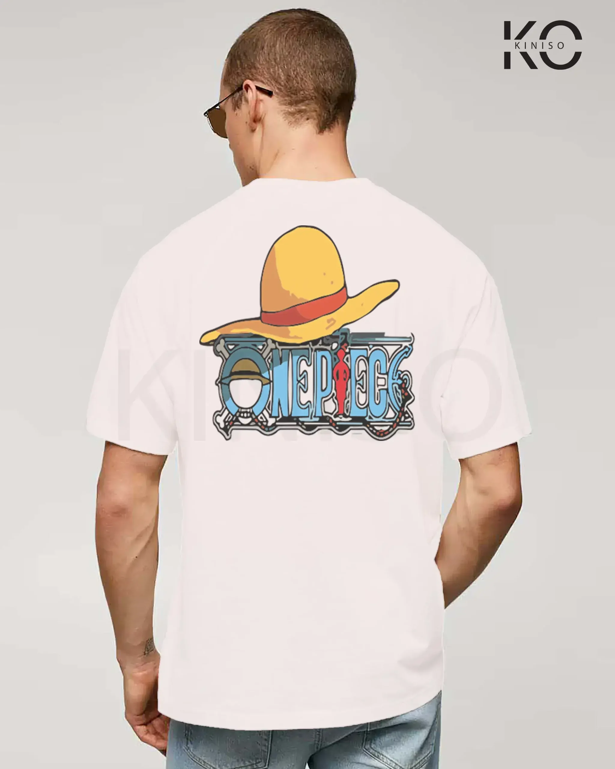 Drop Shoulder Round Neck T-Shirt for Men – Anime – One Piece Art