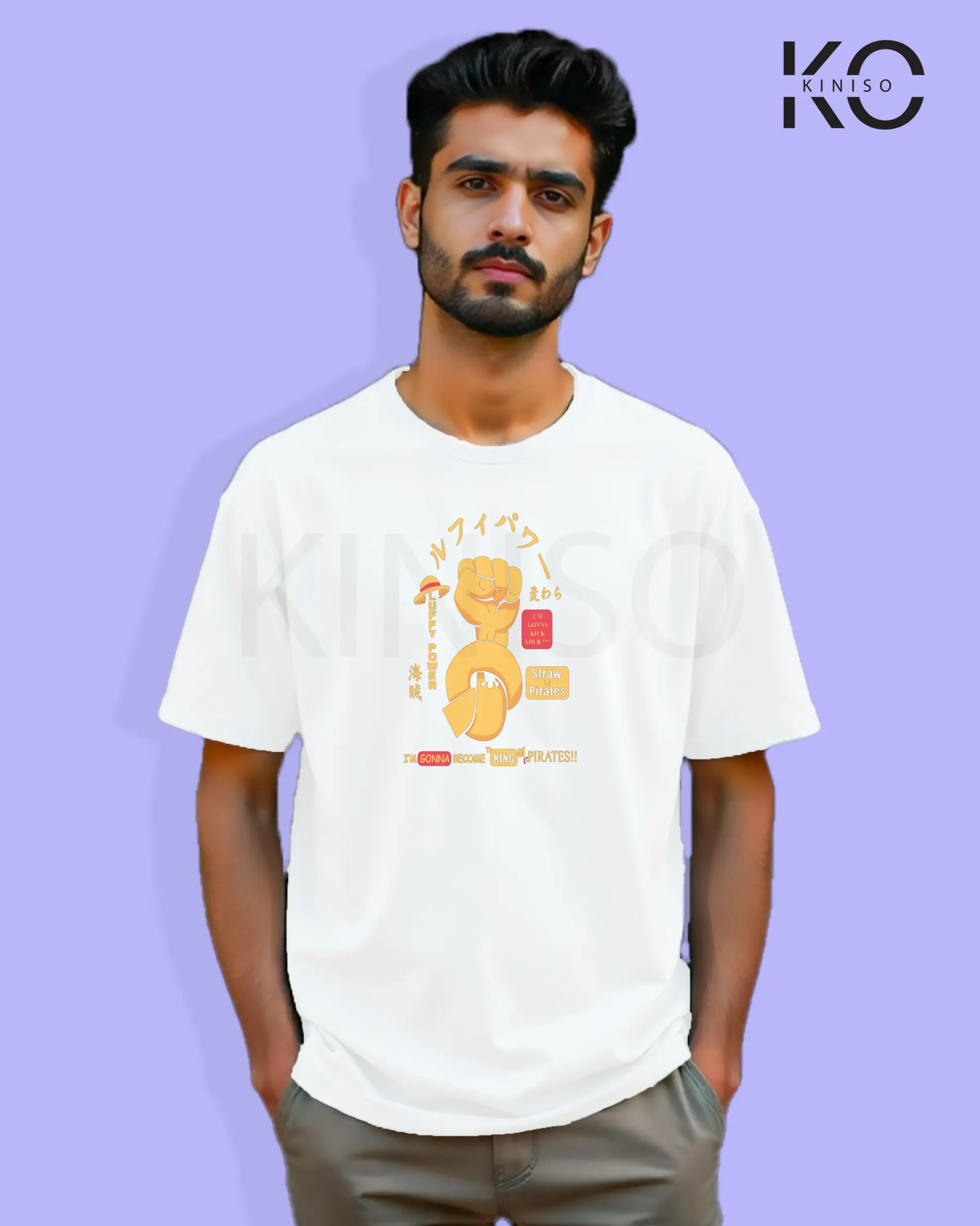 Drop Shoulder Round Neck T-Shirt for Men – Anime – One Piece Pirate