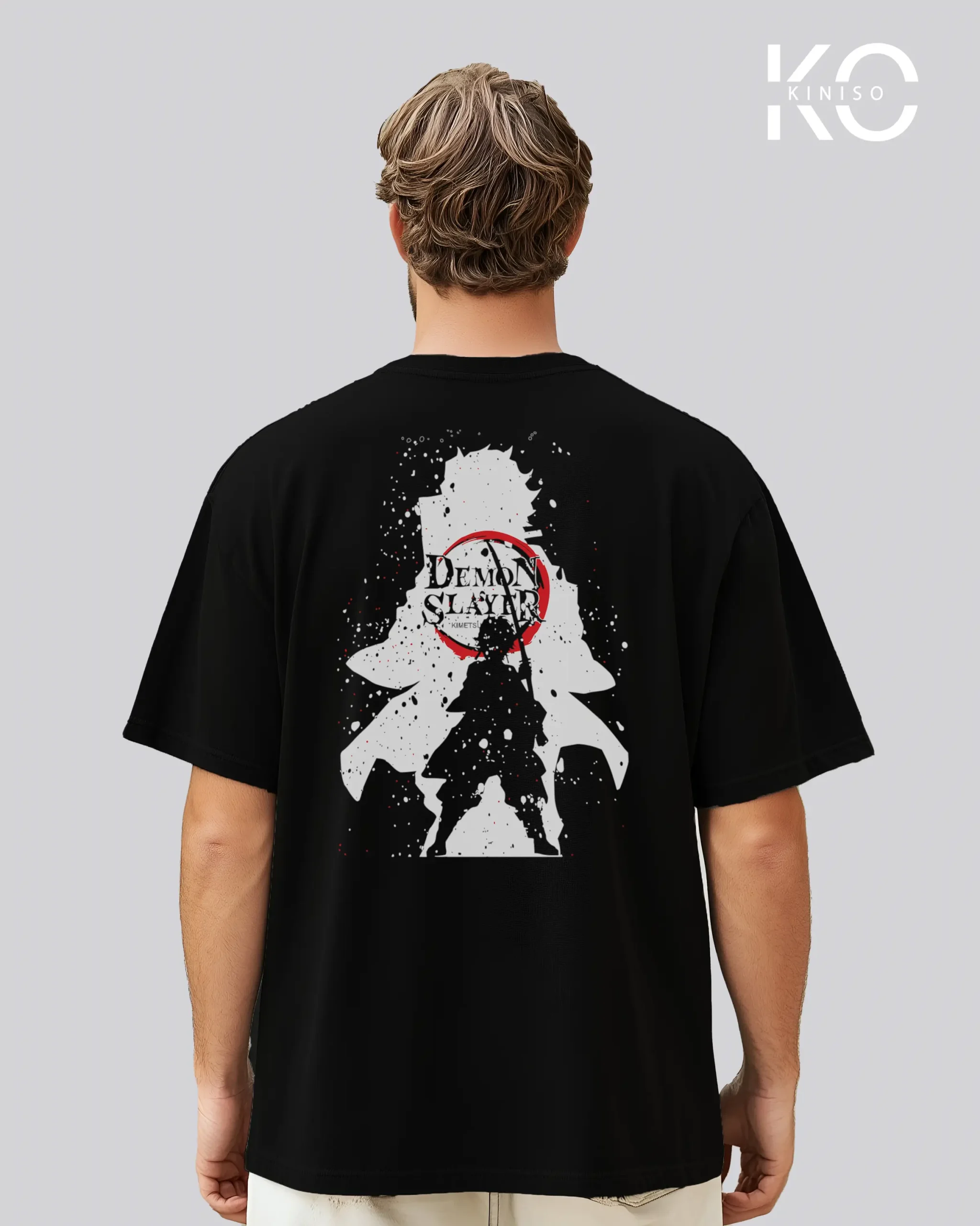 Drop Shoulder Round Neck T-Shirt for Men – Anime – Demon Slayer – War Loom
