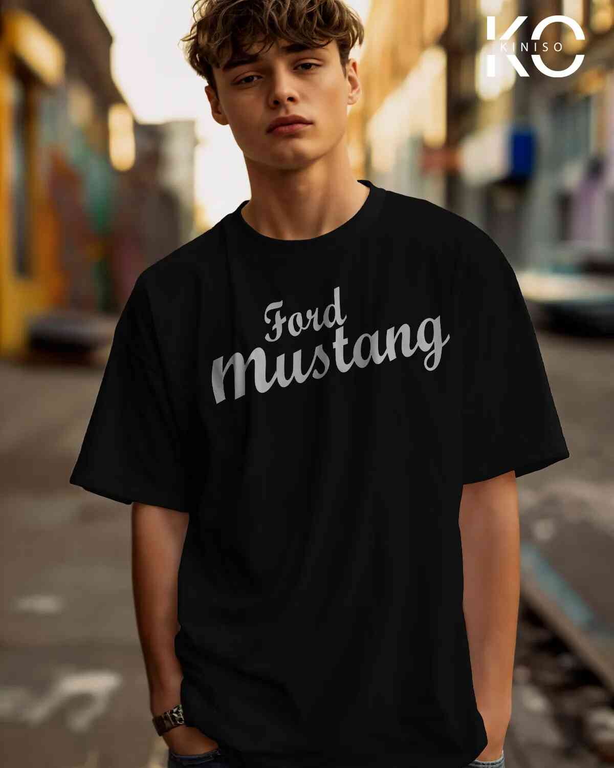 Graphic cars and truck t shirts for men with Ford Mustang Design Printed
