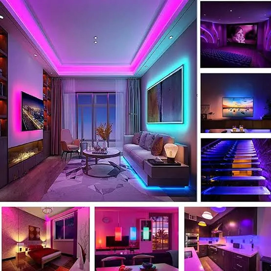 NNK LED Strip Light RGB Waterproof Remote Control Charging For Overall Home Decoration LED light. Code : 8436