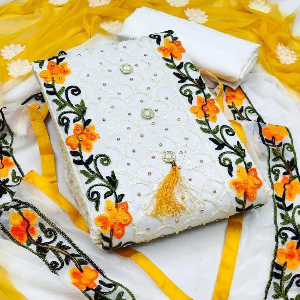 কাশ্মীরি আড়ি এমব্রয়ডারি থ্রি পিস ❤️‍?