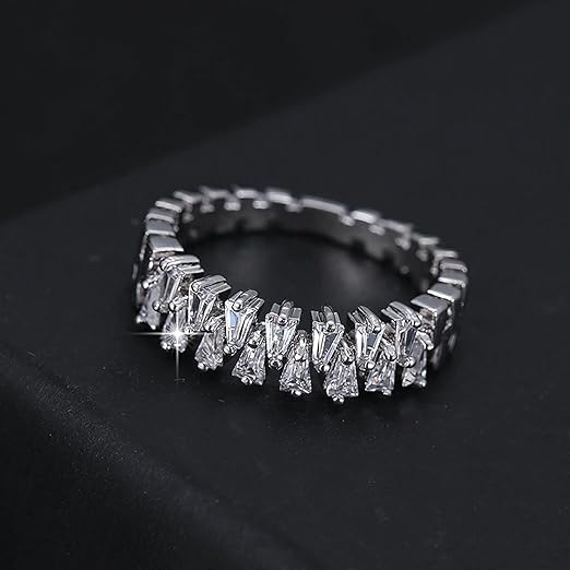 Double Rows Diamond Rings for Womens Code : 8854#350