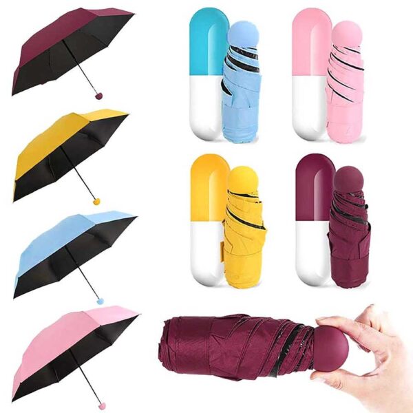 ☂️ Fashionable Cute Capsule Umbrella – Multicolor, ক্যাপসুল ছাতার প্রোডাক্ট ডিটেইলস | MNK SHOP