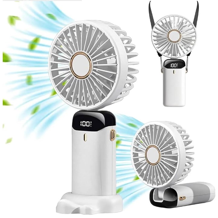 ? মিনিমাম অর্ডার পরিমাণ: ৬ পিস, Portable Digital Display Fan LED ডিসপ্লে ফ্যান – হ্যান্ডহেল্ড, ডেক্সটপ ও নেক-হ্যাং ফ্যান | MNK SHOP