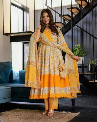 Printed Linen Gown Set-3p