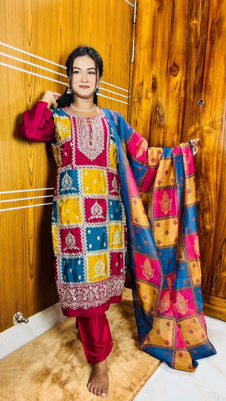 জর্জেট এমব্রয়ডারি থ্রি পিস