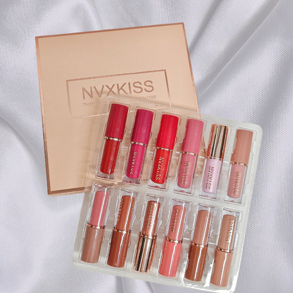 12 Color Matte Liquid Lipstick Set Long-Lasting Smudge Proof