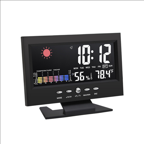 large-screen weather clock color screen display temperature and humidity home alarm clock
