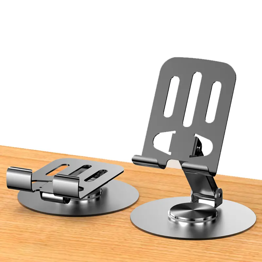 Adjustable Metal Phone and Tablet Stand – Foldable Desk Holder