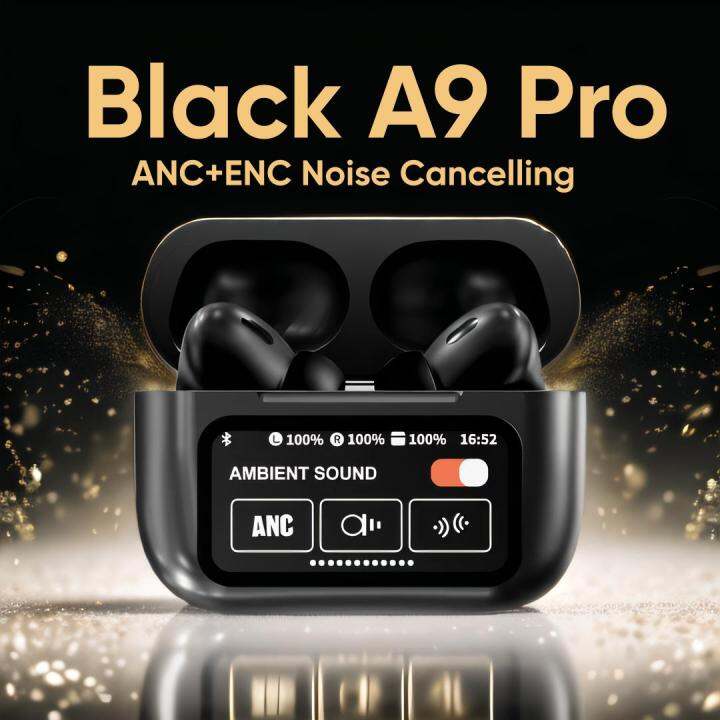 A9 PRO Airpods Pro 2nd Generation With Touch Screen Display ANC / ENC Smart Touch Control Noise Reduction Long Battery Bluetooth Headphone