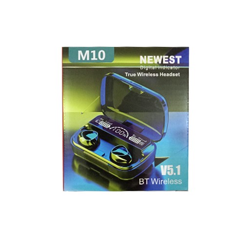 ? M10 TWS ওয়্যারলেস ইয়ারবাডস (LED ডিসপ্লে সহ) – পাওয়ারফুল বেজ, ফুল চার্জ ডিসপ্লে, টাচ কন্ট্রোল | সেরা বাজেট ইয়ারবাডস