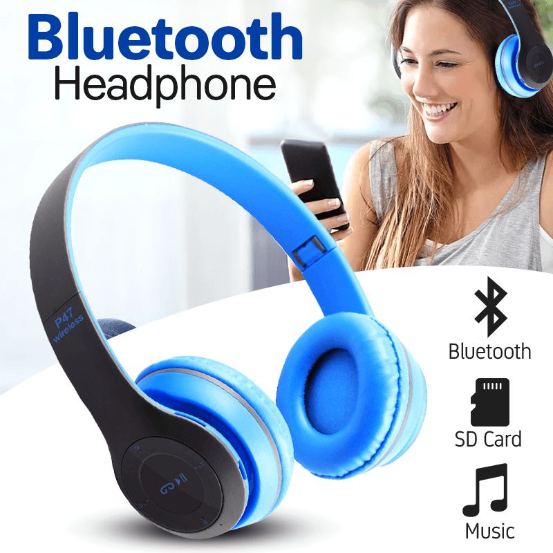 P47 True Wireless Bluetooth Over-Ear Headphones Foldable Bluetooth Stereo Headset Multi-Functional Wireless Headphones