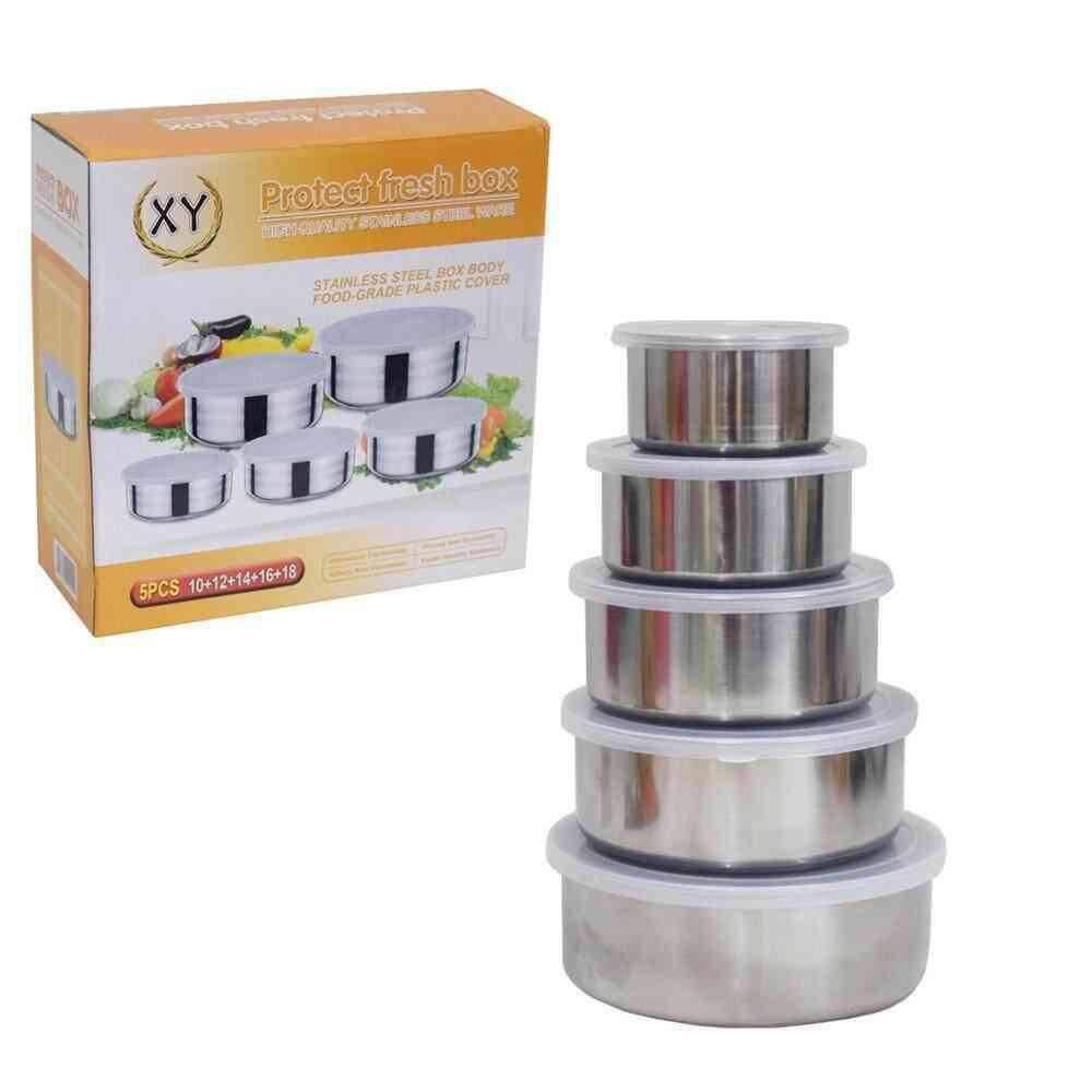 5pcs Bowl Set With Silicone Lids