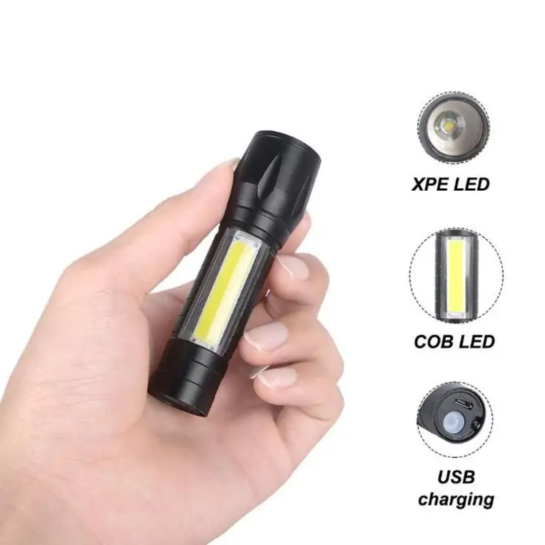 USB Charging Powerful Flashlight 3800LM XPE COB LED Flashlight Torch Light