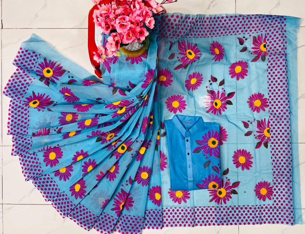 Couple dress block print