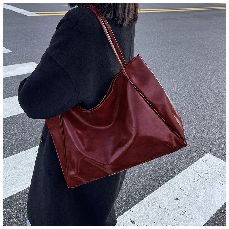 Korean Style Large Capacity Stylish Tote Bag | PU Leather (SKU: CS2961)