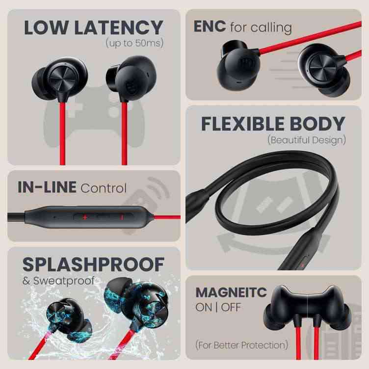 ONEPLUS 60 Hours Wireless Bluetooth Neckband Earphone (Magnetic, Bluetooth 5.4 – Long Battery | Stylish & Comfortable ব্লুটুথ হেডফোন নিকবেন