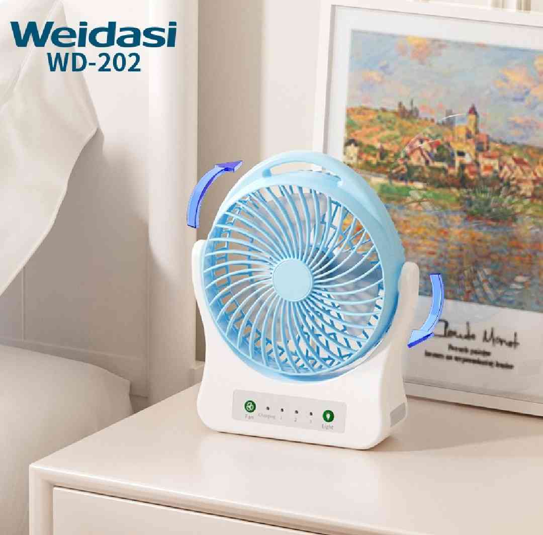 ??Weidasi WD 202 রিচার্জেবল ফ্যান চার্জার ফ্যান??